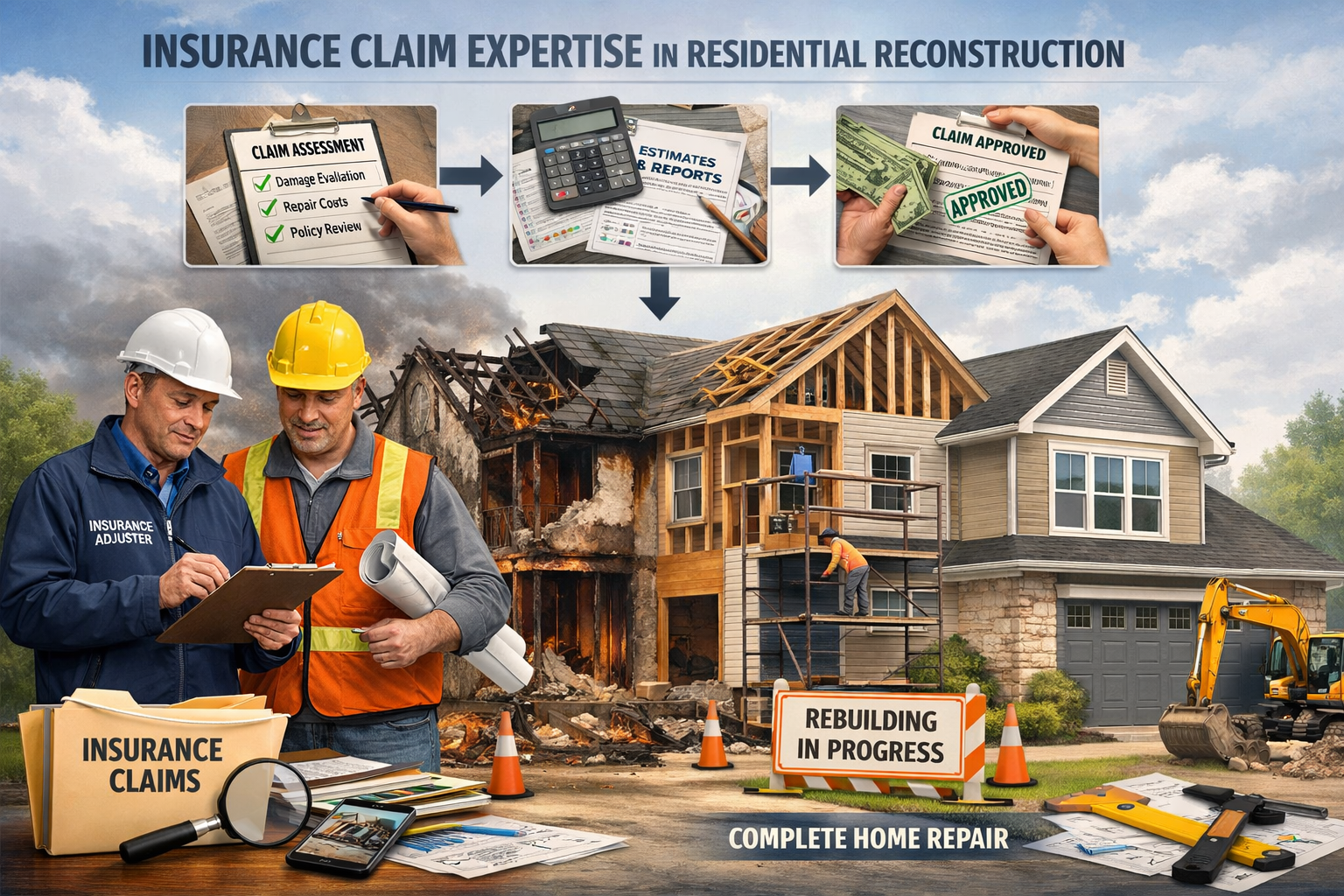 Image Demonstrating Insurance Claim Expertise on residential reconstruction-1