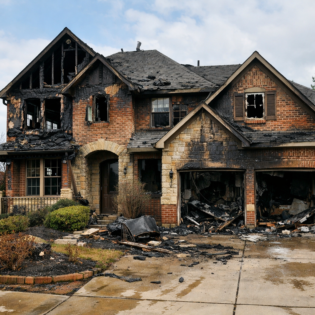 upper middle class texas home that has suffered fire damage-1